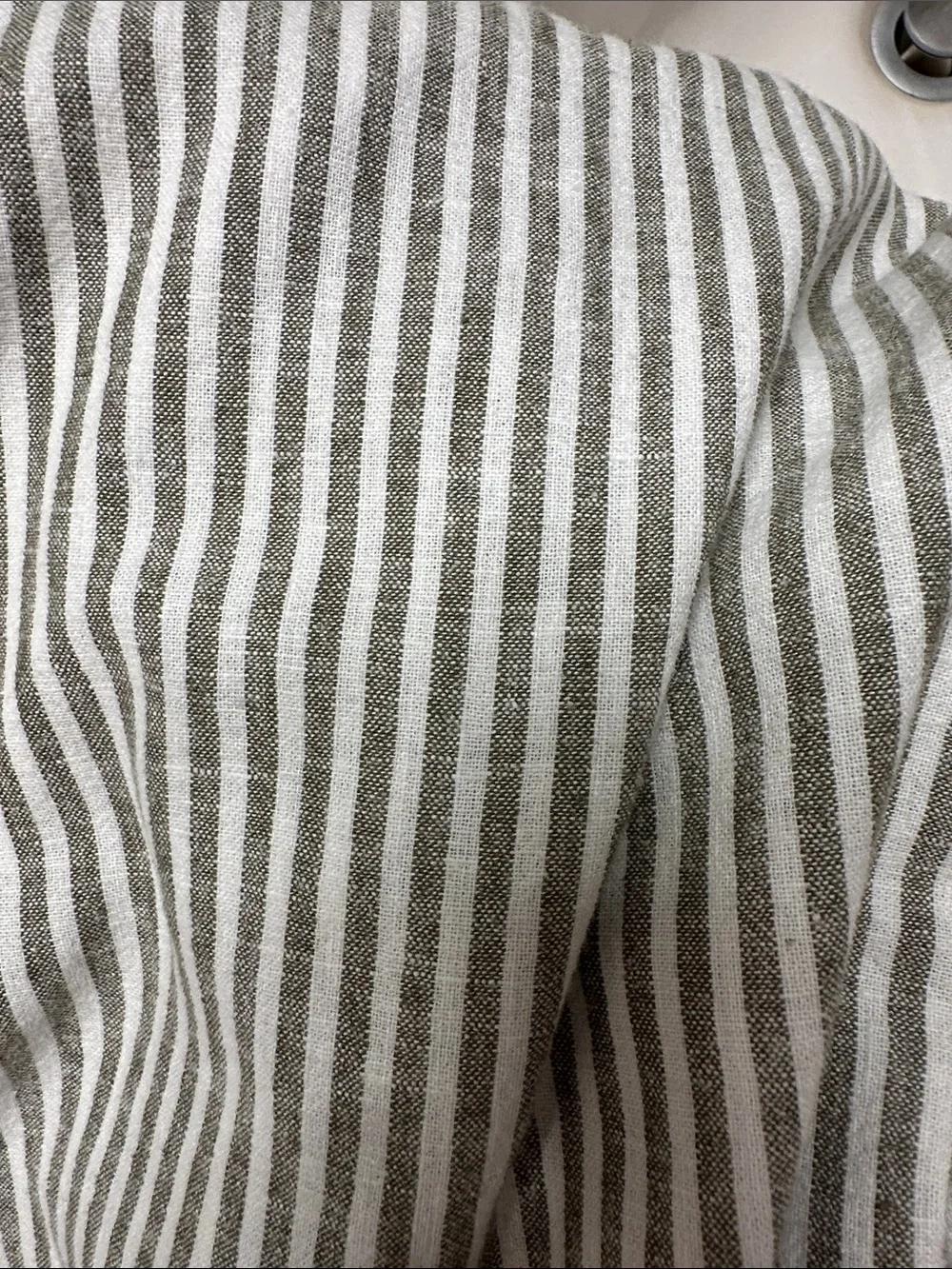 Talbots women’s wide leg pants  …..sometimes looks greyish green & white striped